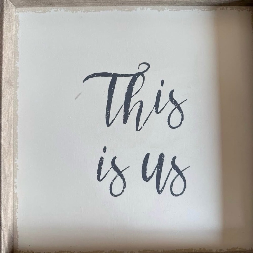 Rustic Framed "This is us" Script Wall Sign - Picture 2 of 2